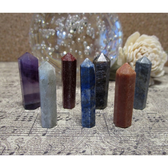 Other - 7 Piece Chakra Gemstone Mini Point Set w/ Bag (#3)